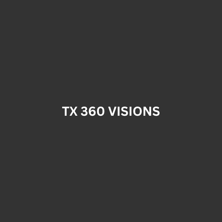 TX 360 Visions logo on dark gray background